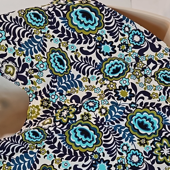 Mossimo 1-piece Swimsuit Blue & green Boho floral pattern Size L Strappy Back - Picture 11 of 17